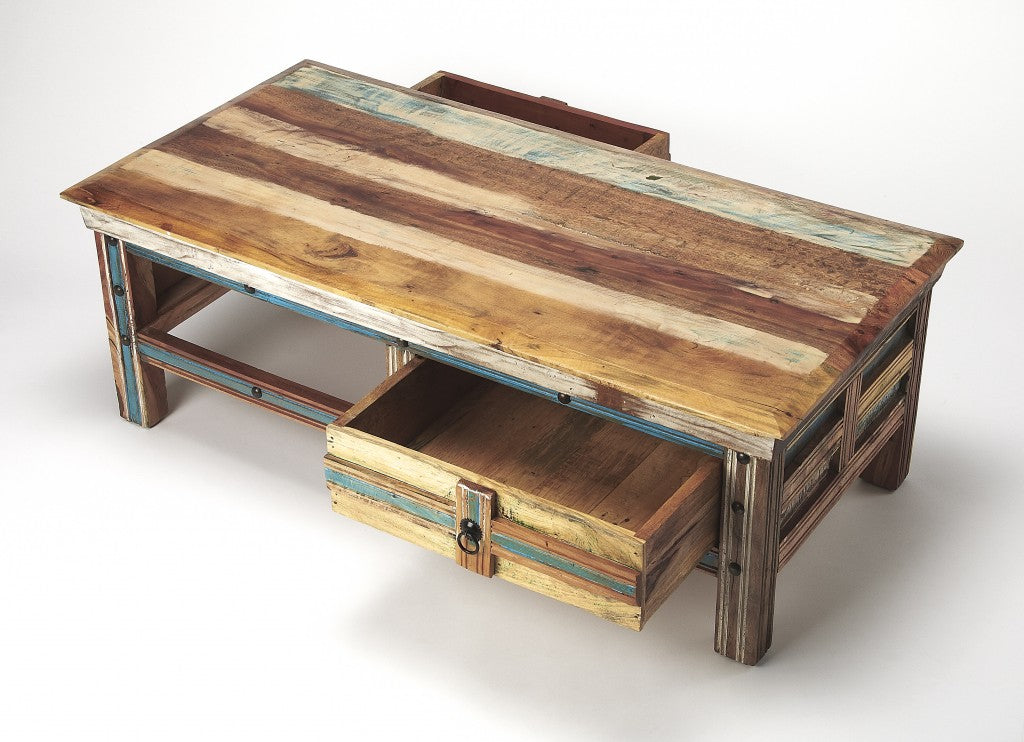 HomeRoots Rustic Painted Coffee Table