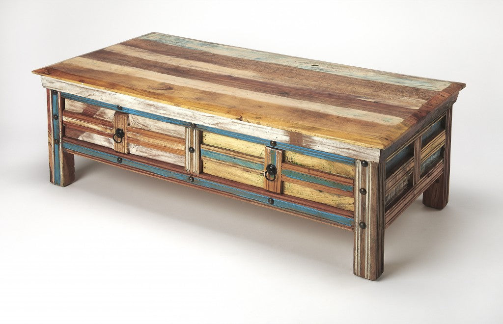 HomeRoots Rustic Painted Coffee Table