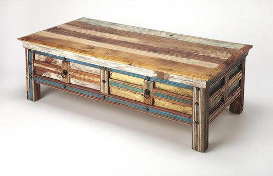 HomeRoots Rustic Painted Coffee Table
