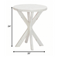 HomeRoots Rustic Round X Base End Table in Modern White Finish
