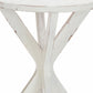 HomeRoots Rustic Round X Base End Table in Modern White Finish