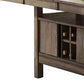 HomeRoots Rustic Style Dining Table With Wine Storage