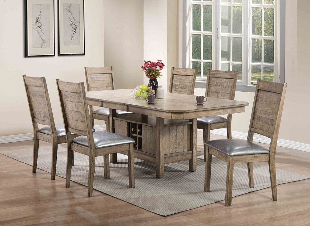 HomeRoots Rustic Style Dining Table With Wine Storage