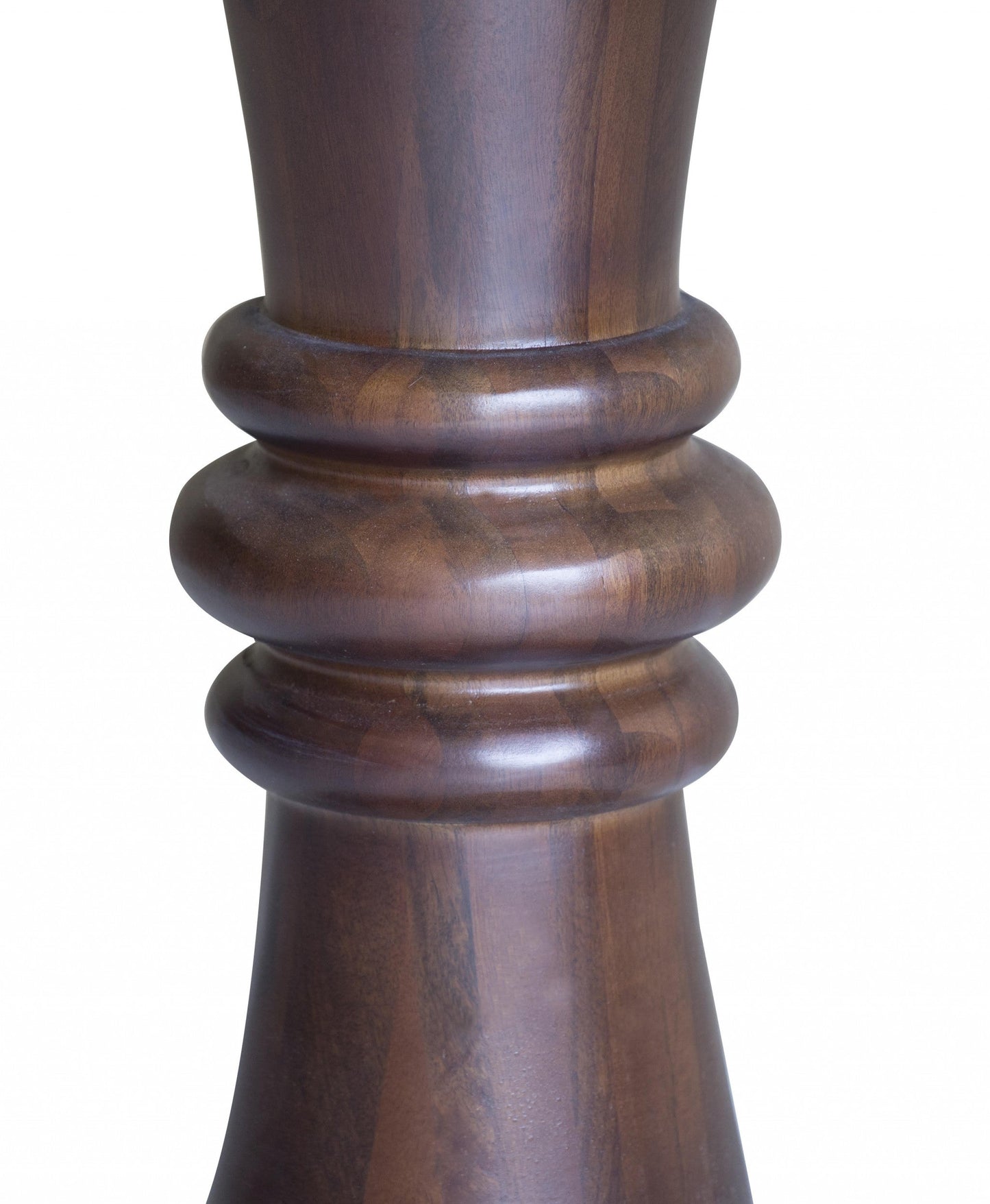HomeRoots Rustic Turned Pedestal End Table in Warm Brown Finish