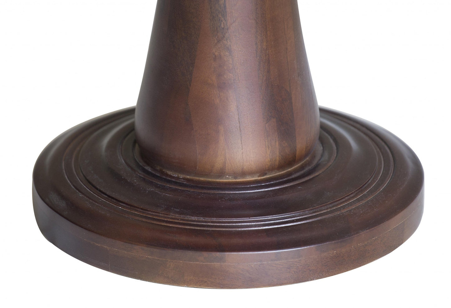 HomeRoots Rustic Turned Pedestal End Table in Warm Brown Finish