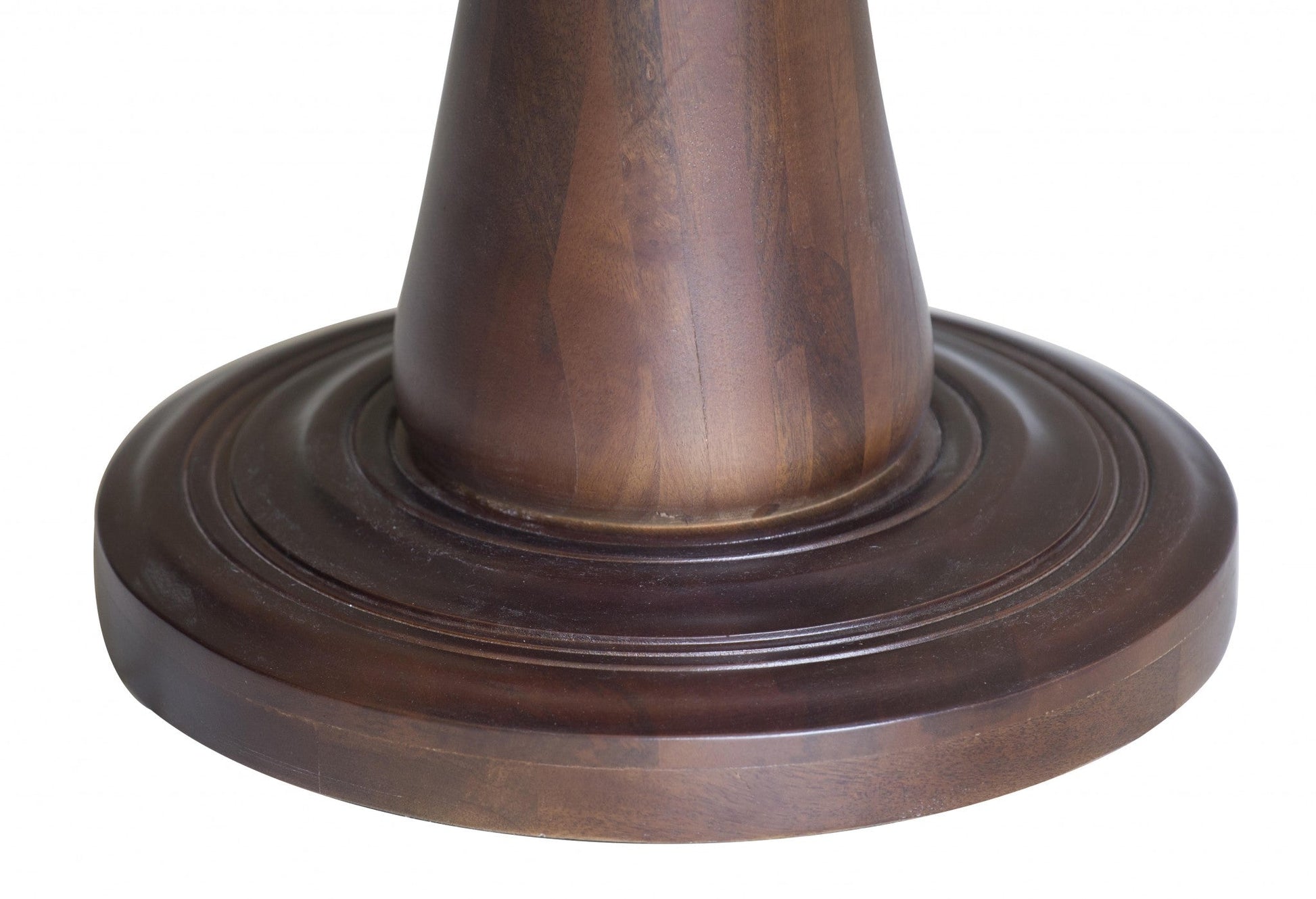 HomeRoots Rustic Turned Pedestal End Table in Warm Brown Finish