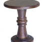 HomeRoots Rustic Turned Pedestal End Table in Warm Brown Finish