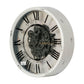 HomeRoots Rustic White Industrial Gear Vintage Wall Clock