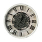 HomeRoots Rustic White Industrial Gear Vintage Wall Clock