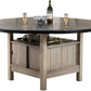 HomeRoots Rustic Wood and Black Dining Table with Wine Storage