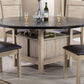 HomeRoots Rustic Wood and Black Dining Table with Wine Storage