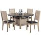 HomeRoots Rustic Wood and Black Dining Table with Wine Storage