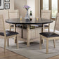 HomeRoots Rustic Wood and Black Dining Table with Wine Storage