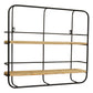 HomeRoots S 2 Farmhouse Wood Shelves with Black Metal Frame