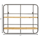 HomeRoots S 2 Farmhouse Wood Shelves with Black Metal Frame