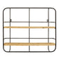 HomeRoots S 2 Farmhouse Wood Shelves with Black Metal Frame