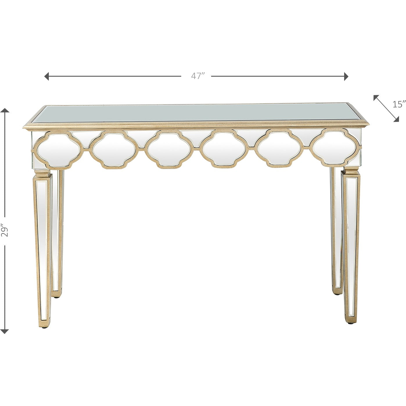 HomeRoots Scalloped Edge Console Table With Antique Silver Finish