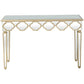 HomeRoots Scalloped Edge Console Table With Antique Silver Finish