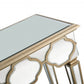 HomeRoots Scalloped Edge Console Table With Antique Silver Finish