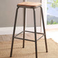 HomeRoots Set of 2 30' Gunmetal And Natural Backless Stools