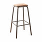 HomeRoots Set of 2 30' Gunmetal And Natural Backless Stools