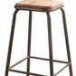 HomeRoots Set of 2 30' Gunmetal And Natural Backless Stools