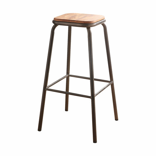 HomeRoots Set of 2 30' Gunmetal And Natural Backless Stools