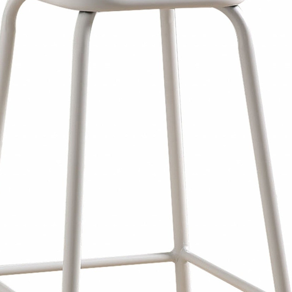 HomeRoots Set of 2 30' White And Natural Backless Stools