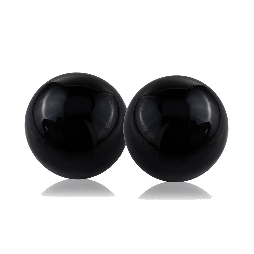 HomeRoots Set of 2 Black Aluminum Decorative Spheres 3'