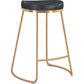 HomeRoots Set of 2 Black And Gold Modern Glam Geo Backless Counter Stools