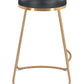 HomeRoots Set of 2 Black And Gold Modern Glam Geo Backless Counter Stools