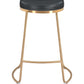 HomeRoots Set of 2 Black And Gold Modern Glam Geo Backless Counter Stools