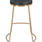 HomeRoots Set of 2 Black And Gold Modern Glam Geo Backless Counter Stools
