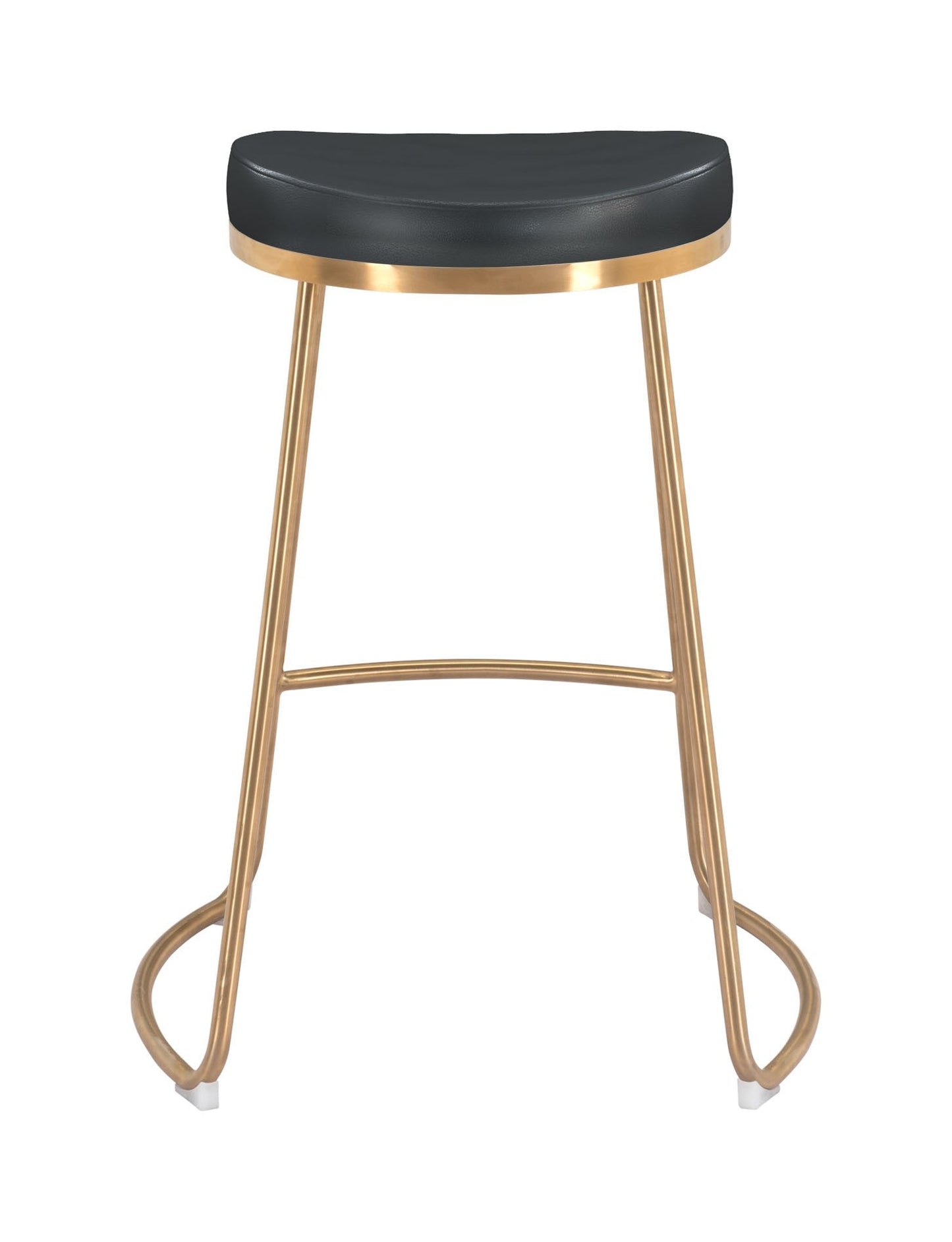 HomeRoots Set of 2 Black And Gold Modern Glam Geo Backless Counter Stools