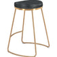 HomeRoots Set of 2 Black And Gold Modern Glam Geo Backless Counter Stools