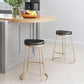 HomeRoots Set of 2 Black And Gold Modern Glam Geo Backless Counter Stools