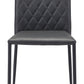 HomeRoots Set of 2 Black Faux Leather Diamond Weave Dining Chairs