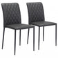 HomeRoots Set of 2 Black Faux Leather Diamond Weave Dining Chairs