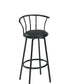 HomeRoots Set of 2 Black Faux Leather Swivel Bar Stools
