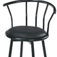 HomeRoots Set of 2 Black Faux Leather Swivel Bar Stools