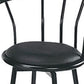 HomeRoots Set of 2 Black Faux Leather Swivel Bar Stools