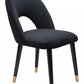 HomeRoots Set of 2 Black Thick Loop Back Dining Chairs