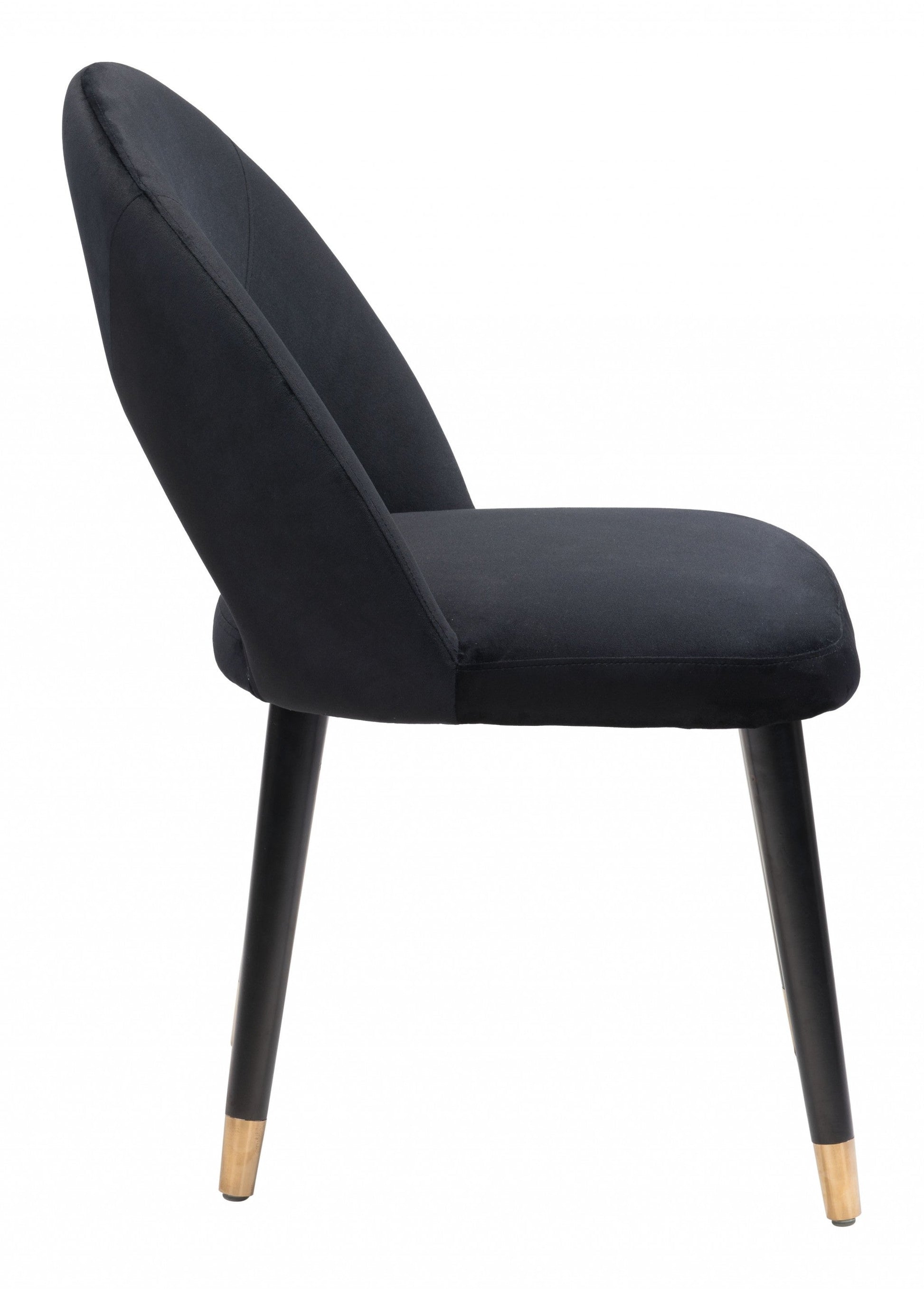 HomeRoots Set of 2 Black Thick Loop Back Dining Chairs