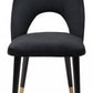 HomeRoots Set of 2 Black Thick Loop Back Dining Chairs