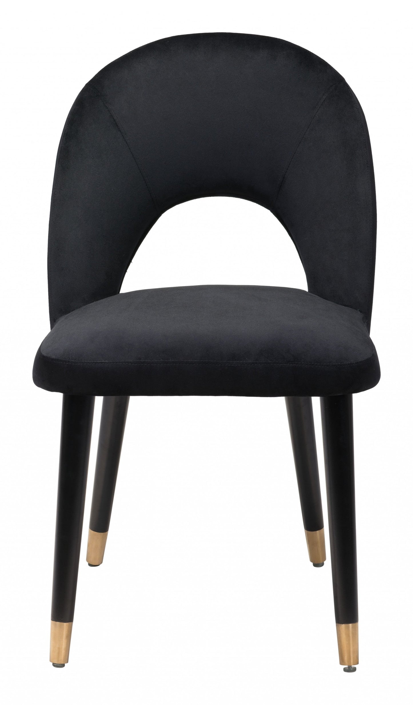 HomeRoots Set of 2 Black Thick Loop Back Dining Chairs