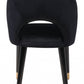 HomeRoots Set of 2 Black Thick Loop Back Dining Chairs
