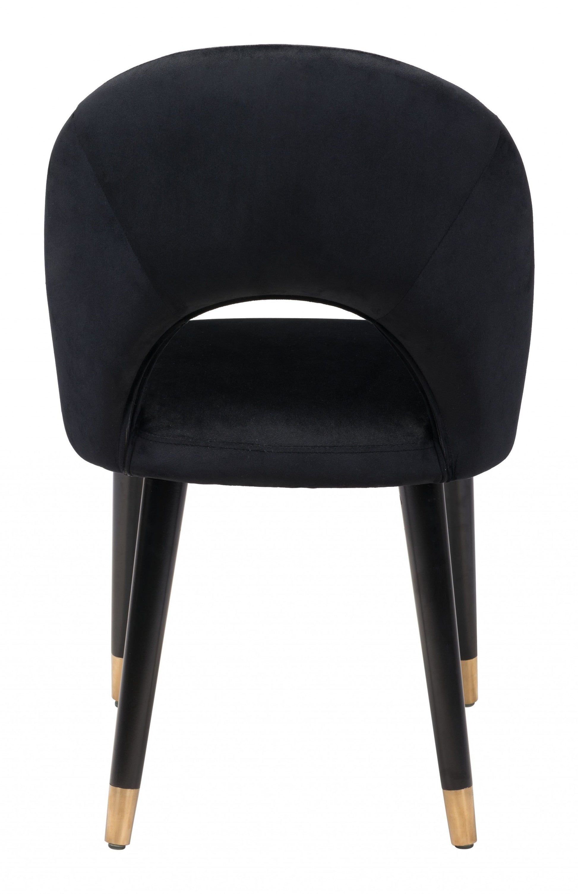 HomeRoots Set of 2 Black Thick Loop Back Dining Chairs