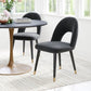 HomeRoots Set of 2 Black Thick Loop Back Dining Chairs