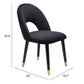 HomeRoots Set of 2 Black Thick Loop Back Dining Chairs