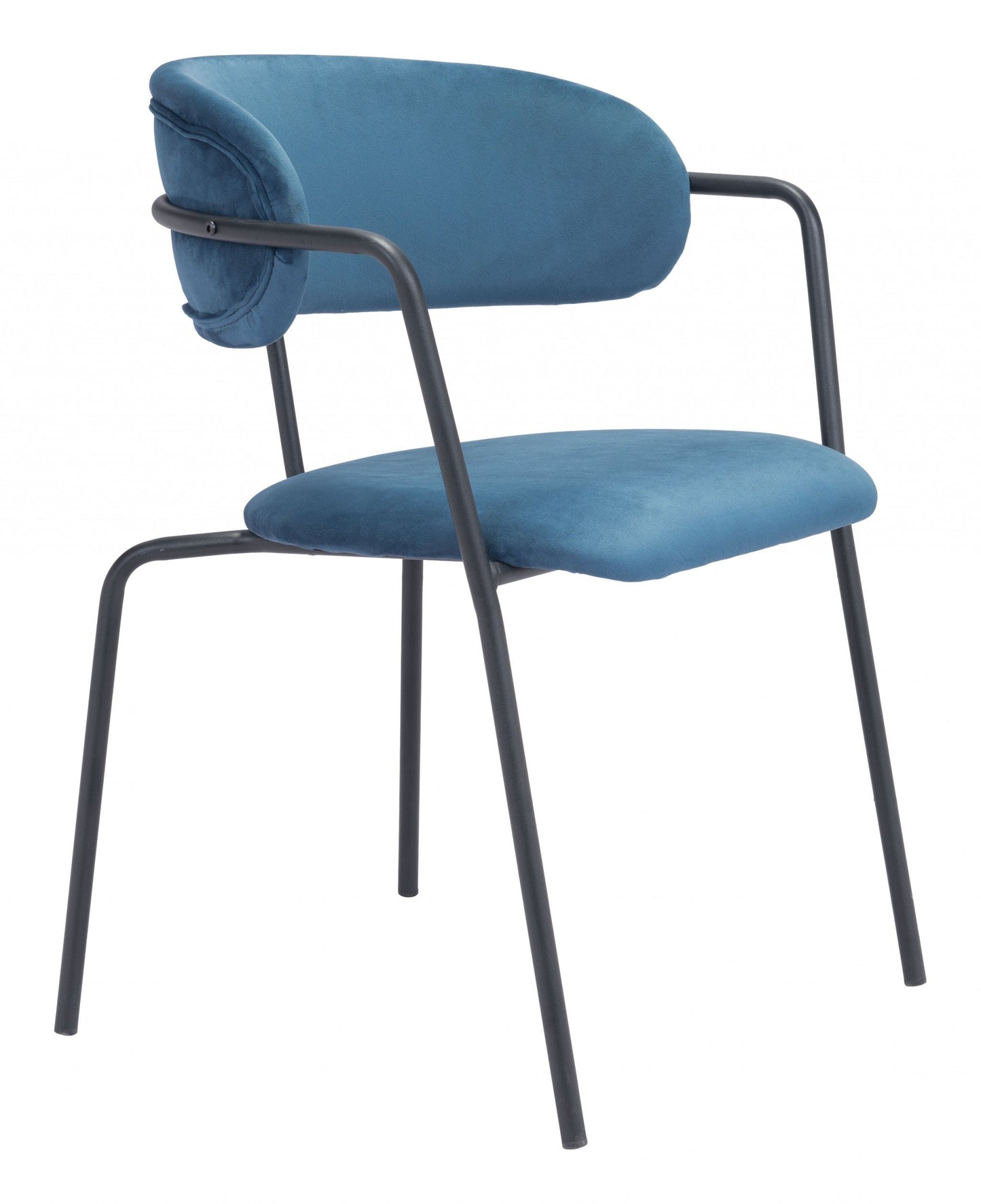 HomeRoots Set of 2 Blue And Gunmetal Modern Industrial Dining Chairs